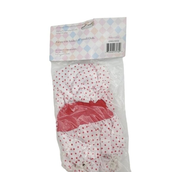 Vintage Syndees's Red White Polka Dot Doll Dress w/ Bloomer for 10 inch NEW 1994 - Picture 3 of 4